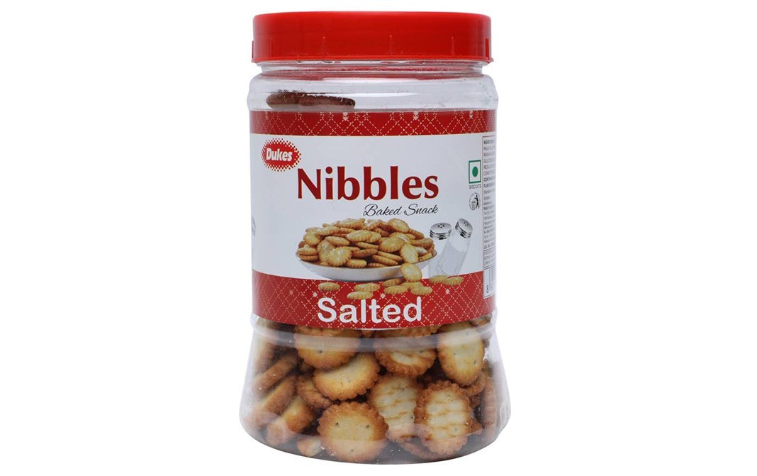 Dukes Nibbles Salted Baked Snack Biscuits   Jar  150 grams